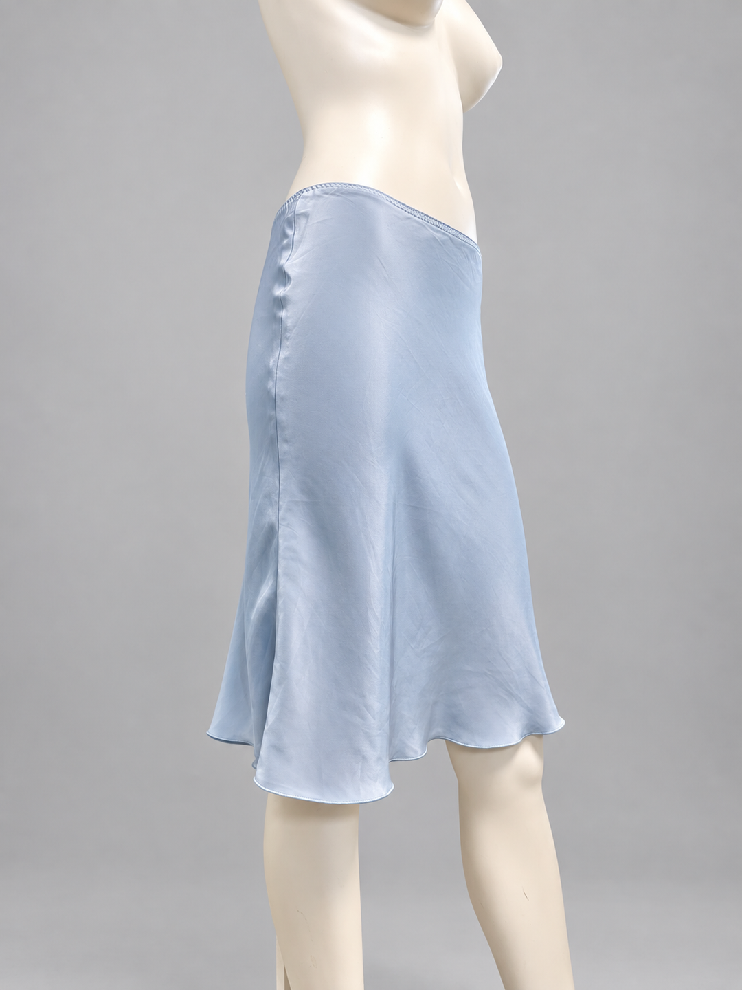 Pinko blue satin midi skirt