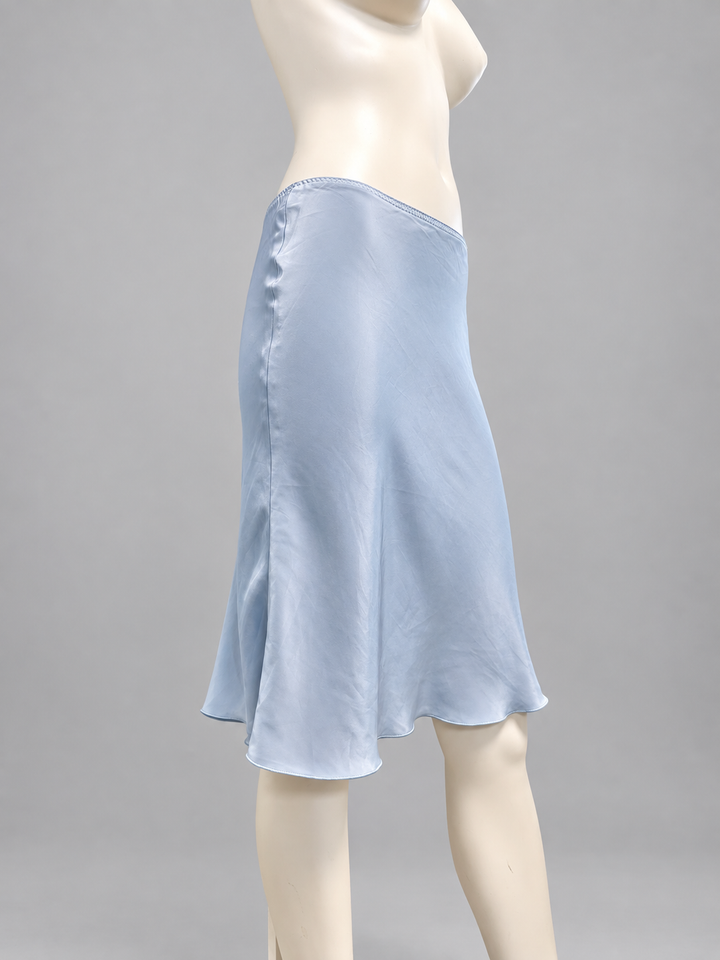 Pinko blue satin midi skirt