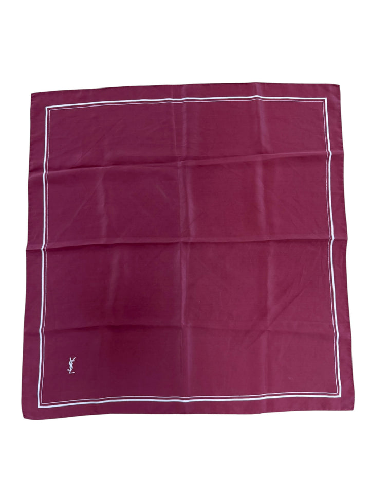Vintage Yves Saint Laurent YSL silk scarf – burgundy monogram square scarf