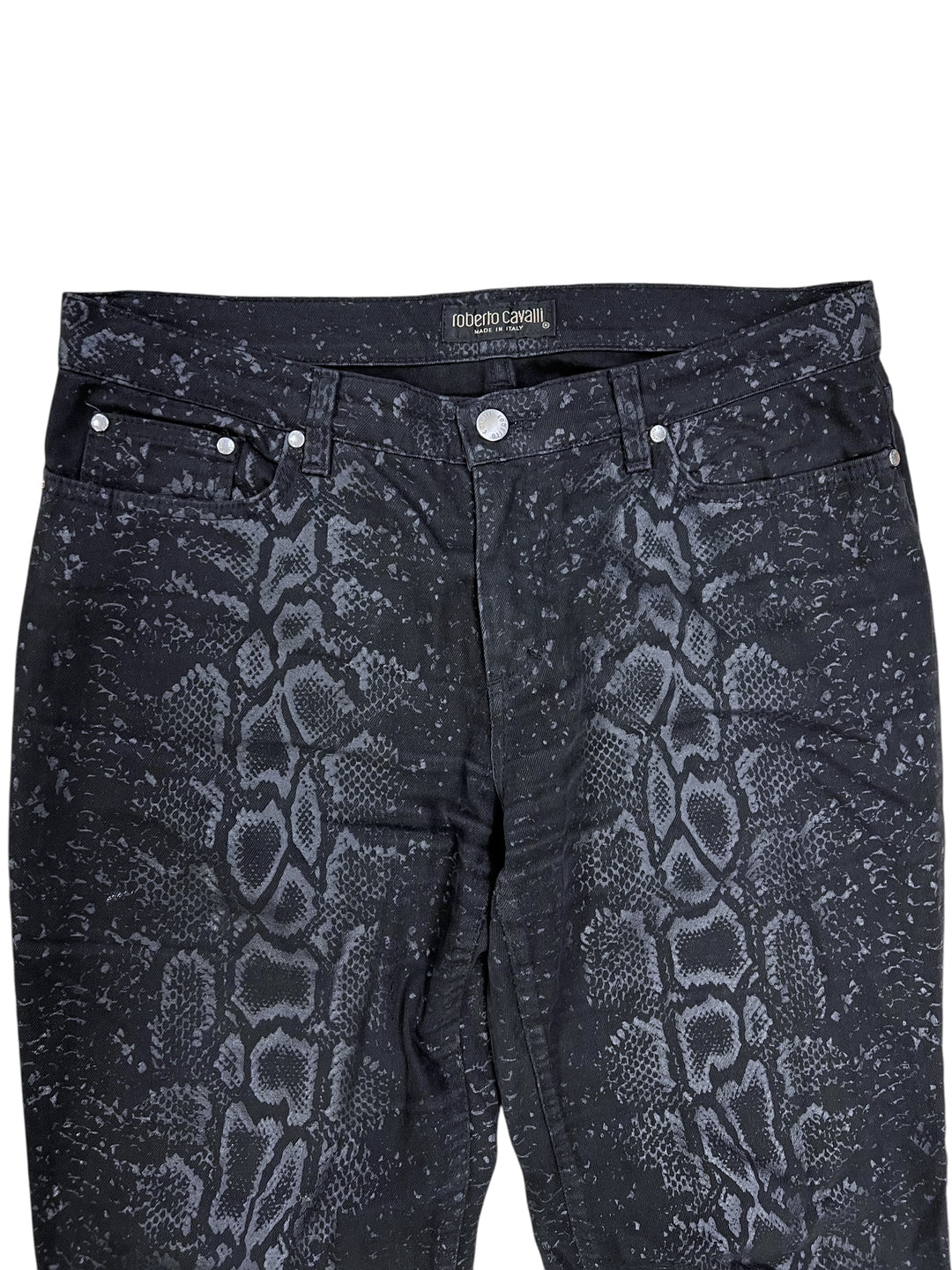 Roberto Cavalli AW1999 Black Serpent Python Pants Men’s Medium
