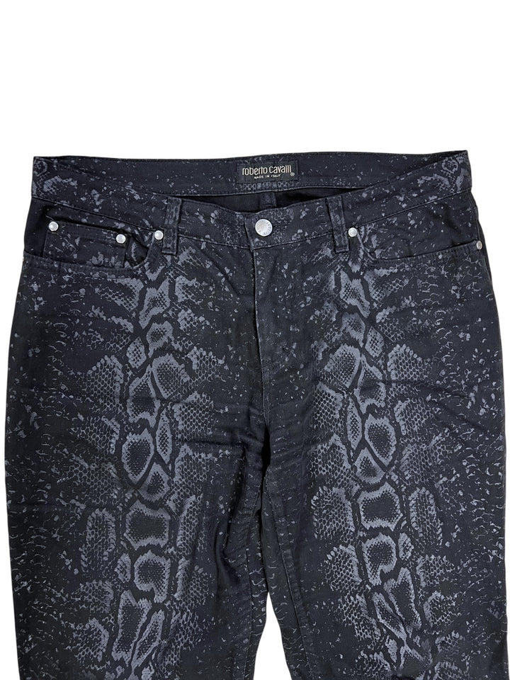 Roberto Cavalli AW1999 Black Serpent Python Pants Men’s Medium