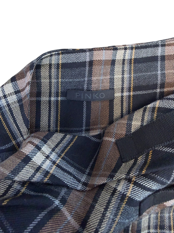Pinko plaid pleated mini skirt