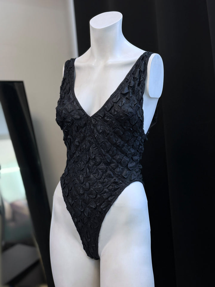 Gianni Versace Intimo textured black bodysuit