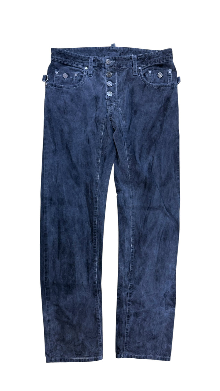 Dsquared2 vintage dark wash button fly jeans – made in Italy