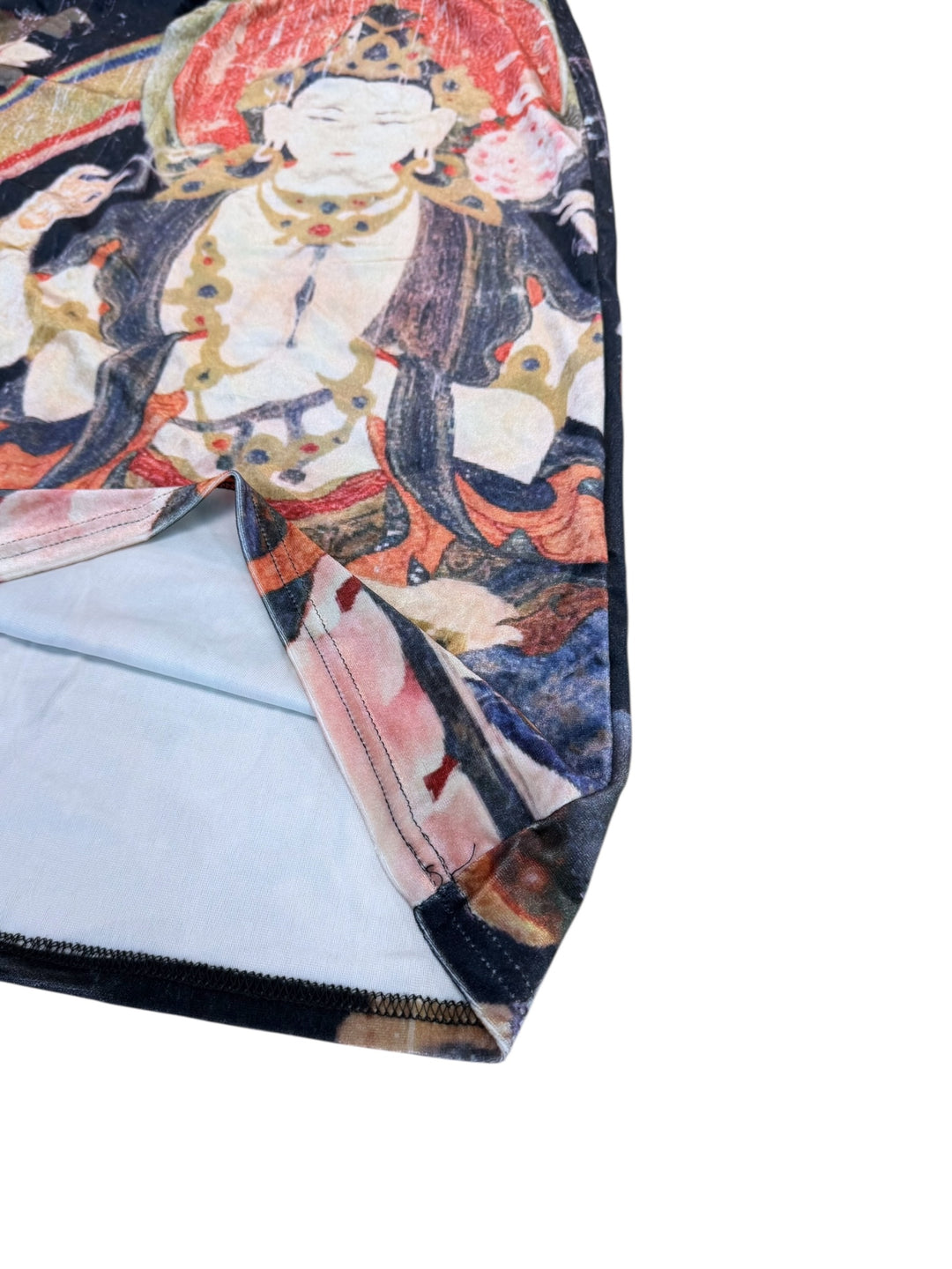 2000s velour Buddha print midi skirt extra large