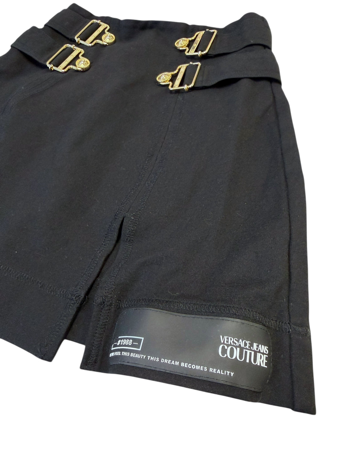 2000s Versace Jeans Couture black mini skirt