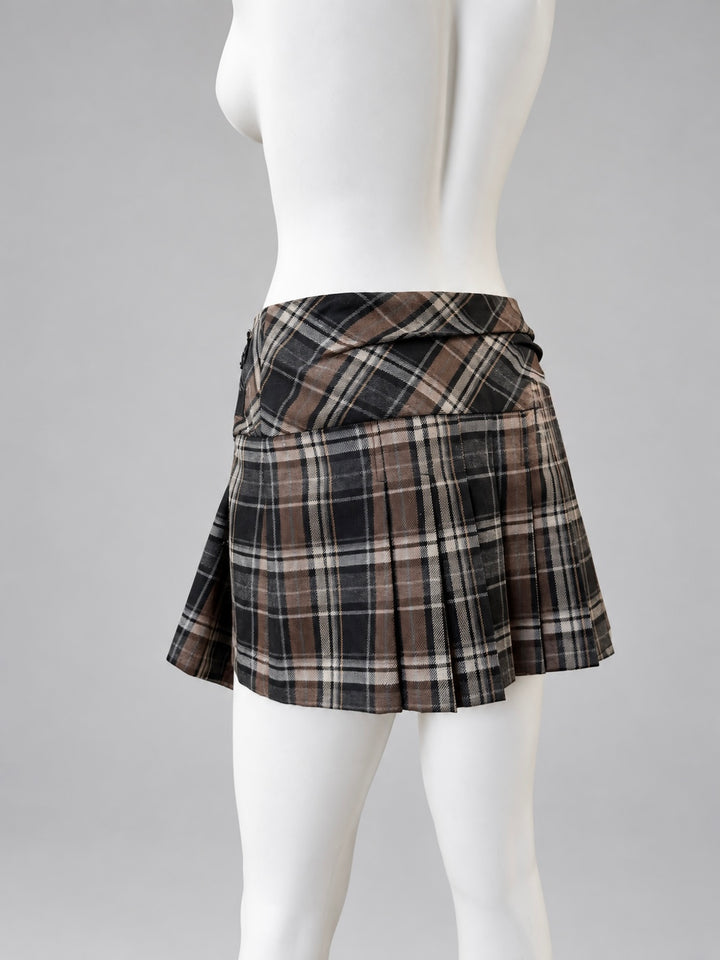 Pinko plaid pleated mini skirt