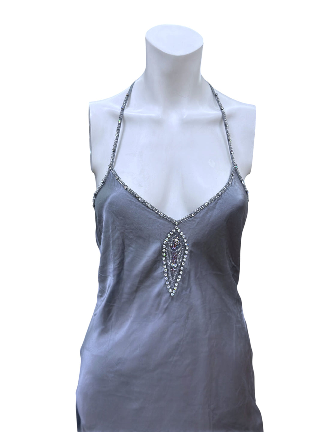 Whistles embellished silk slip dress