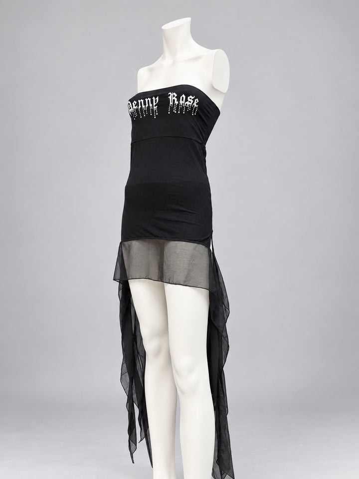 Denny Rose rhinestone asymmetric top