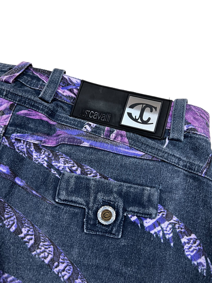 Just Cavalli y2k Purple Feather denim skirt small(36)