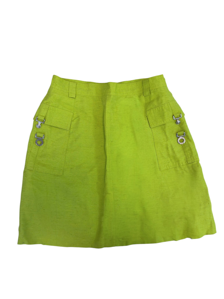 Versace Jeans Couture lime green mini skirt
