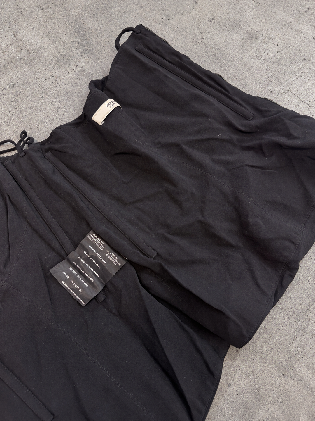 Prada black ruched silk top