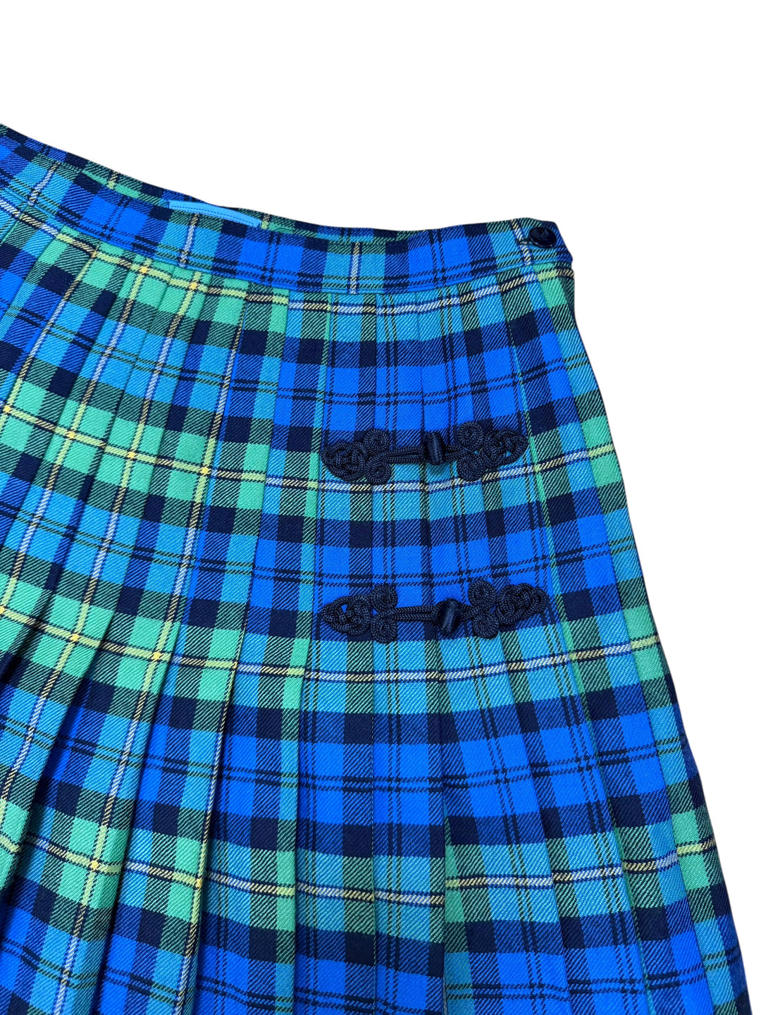 Blumarine tartan pleated mini skirt blue green