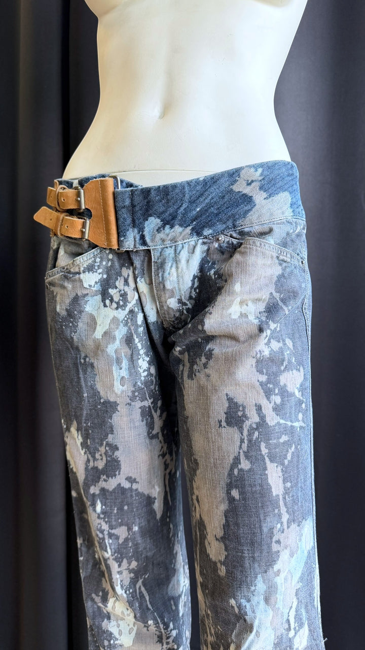 Y2K Diesel buckle-belt denim pants
