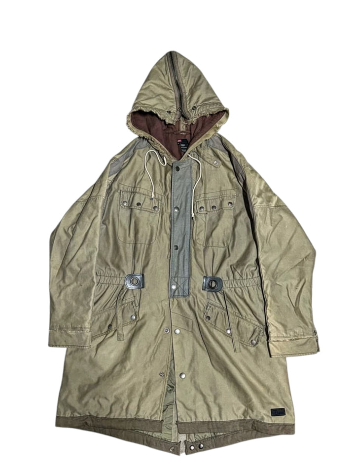 Diesel cotton military parka olive brown medium