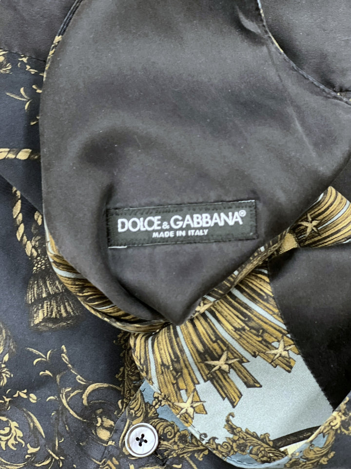 Dolce&Gabbana Baroque Zodiac Sun Silk Vest & Pants Set Medium