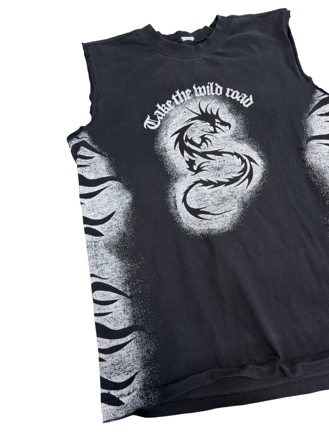 Vintage dragon graphic sleeveless top