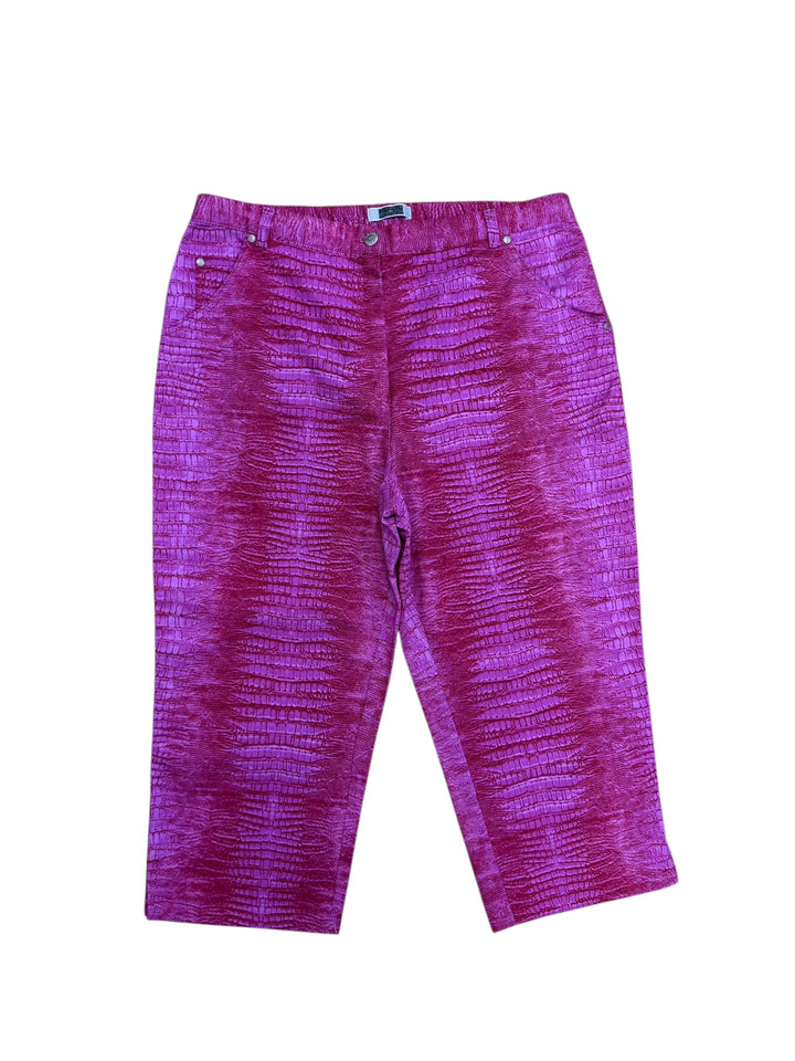 Per Te by Krizia 1990s Croc-Print Cotton Trousers Large