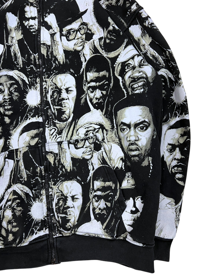 King’s Armour XXL “Hip-Hop Legends” All-Over Print Zip Hoodie XXL