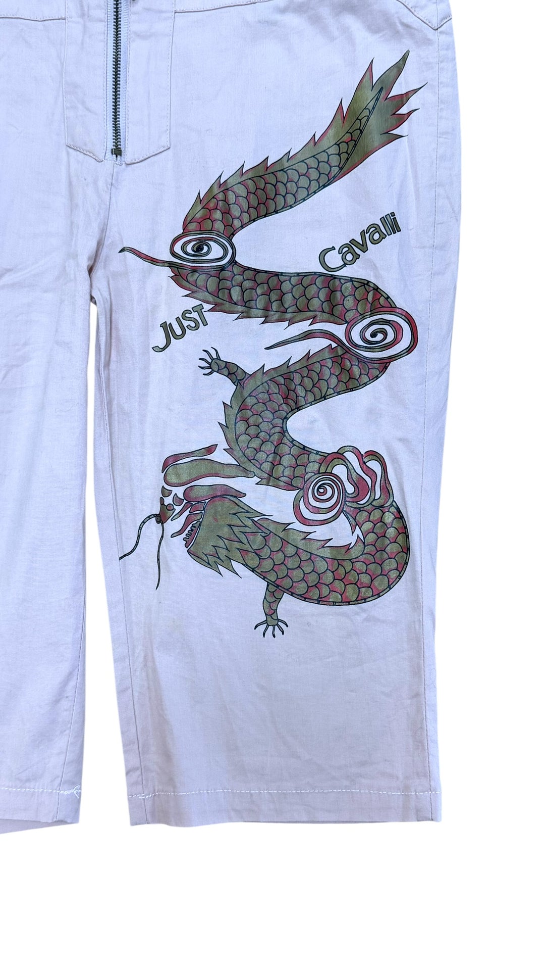 Just Cavalli dragon print cotton capri shorts