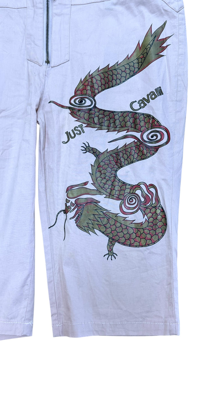Just Cavalli dragon print cotton capri shorts