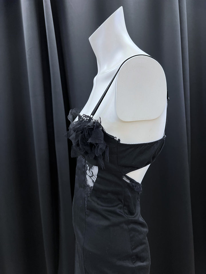 Rinascimento Vintage Black Lace Dress Small