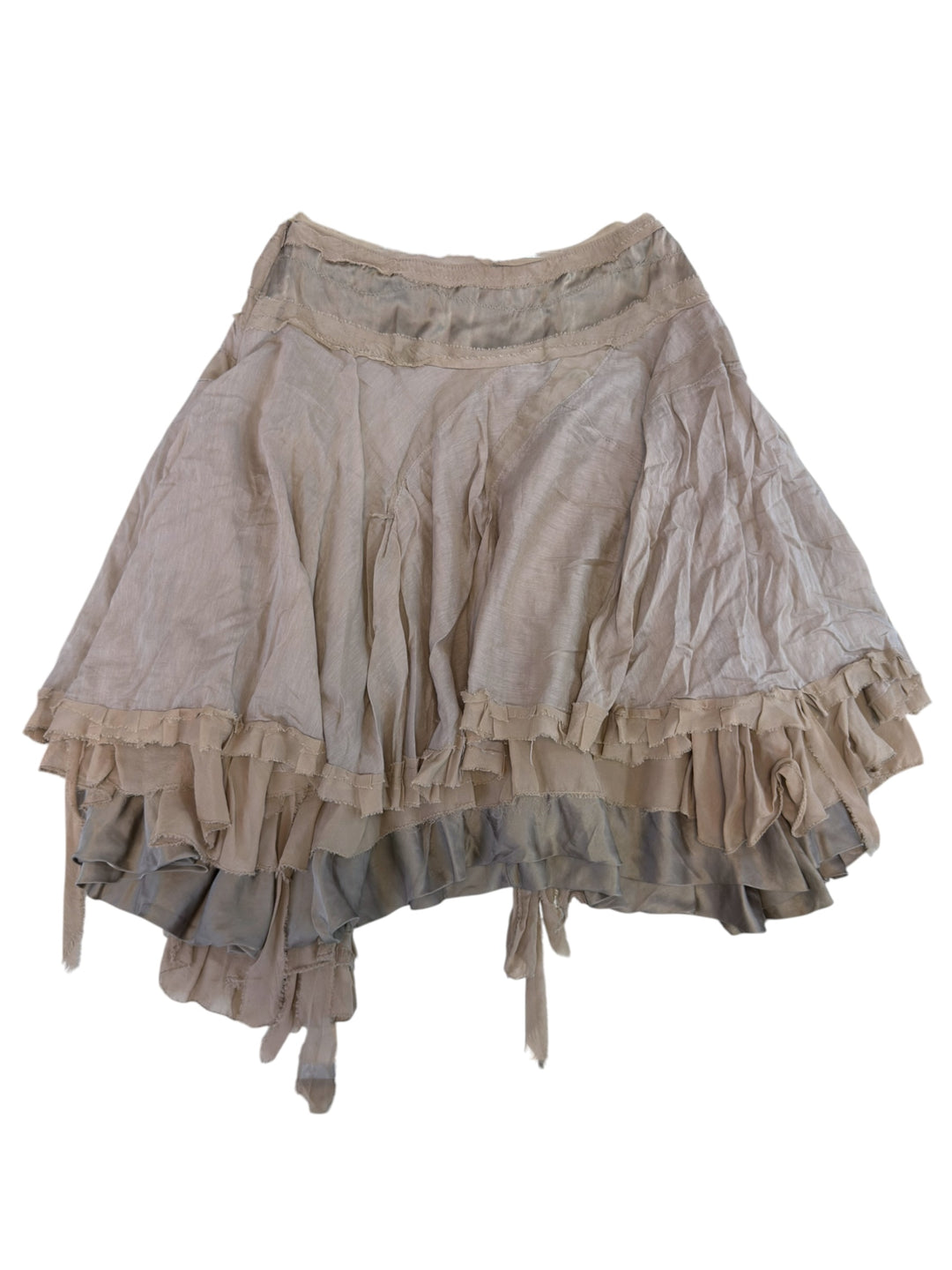Annarita N vintage silk ruffle skirt