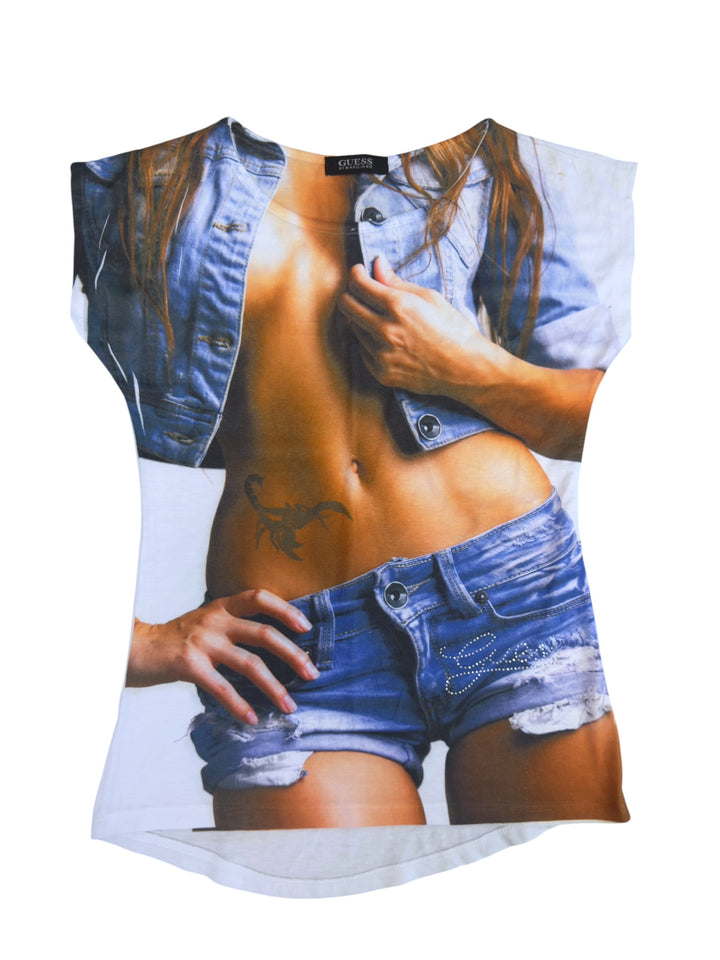 Vintage Guess by Marciano illusion print top made in Italy
