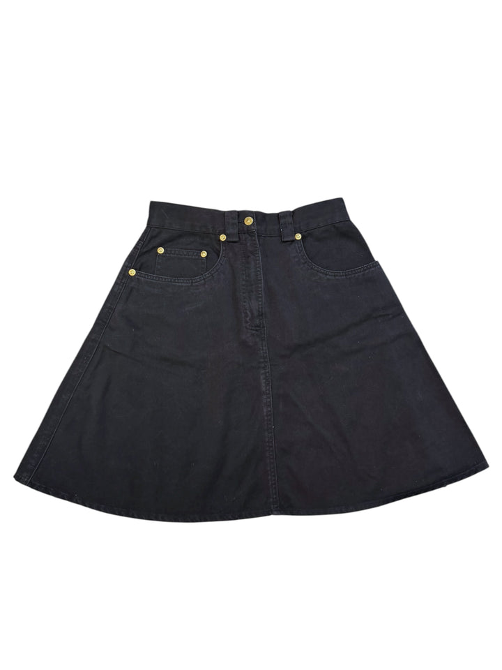 Versace Jeans Couture black A-line mini skirt (XS)
