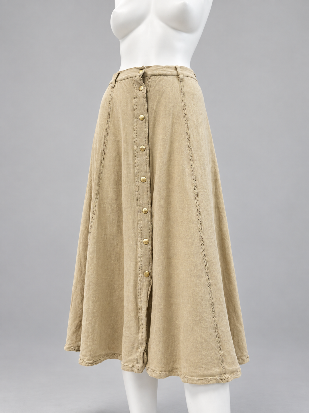 Fendi vintage beige two-piece skirt set