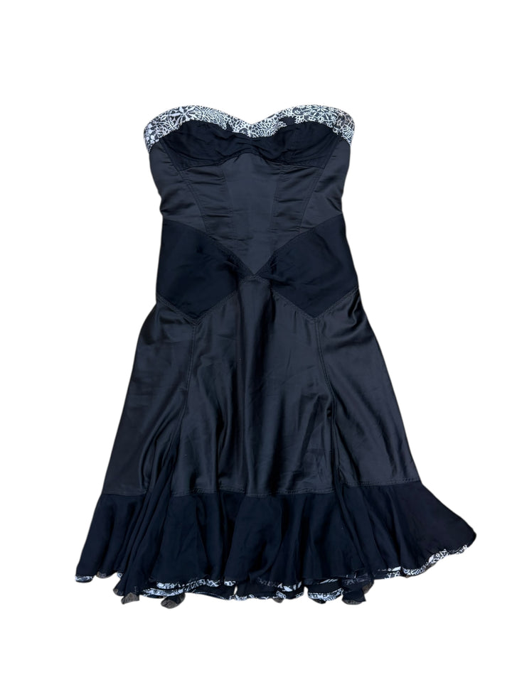 Just Cavalli vintage strapless black silk dress medium