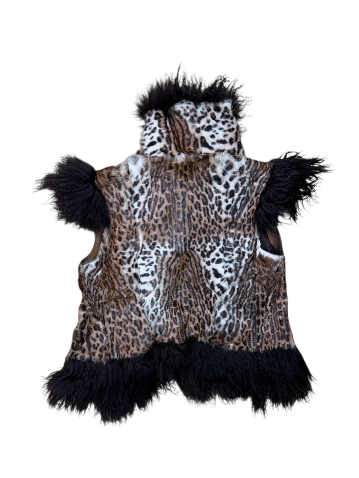 Vintage leopard fur vest medium