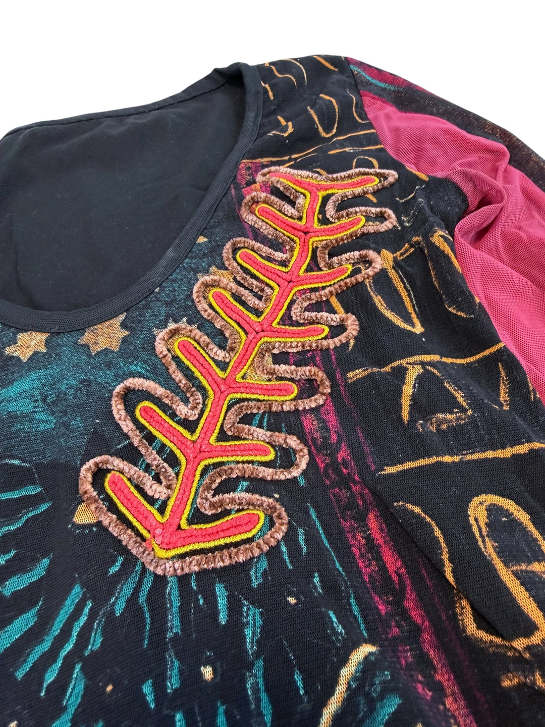 Save The Queen mesh graphic long sleeve top y2k fairy grunge small