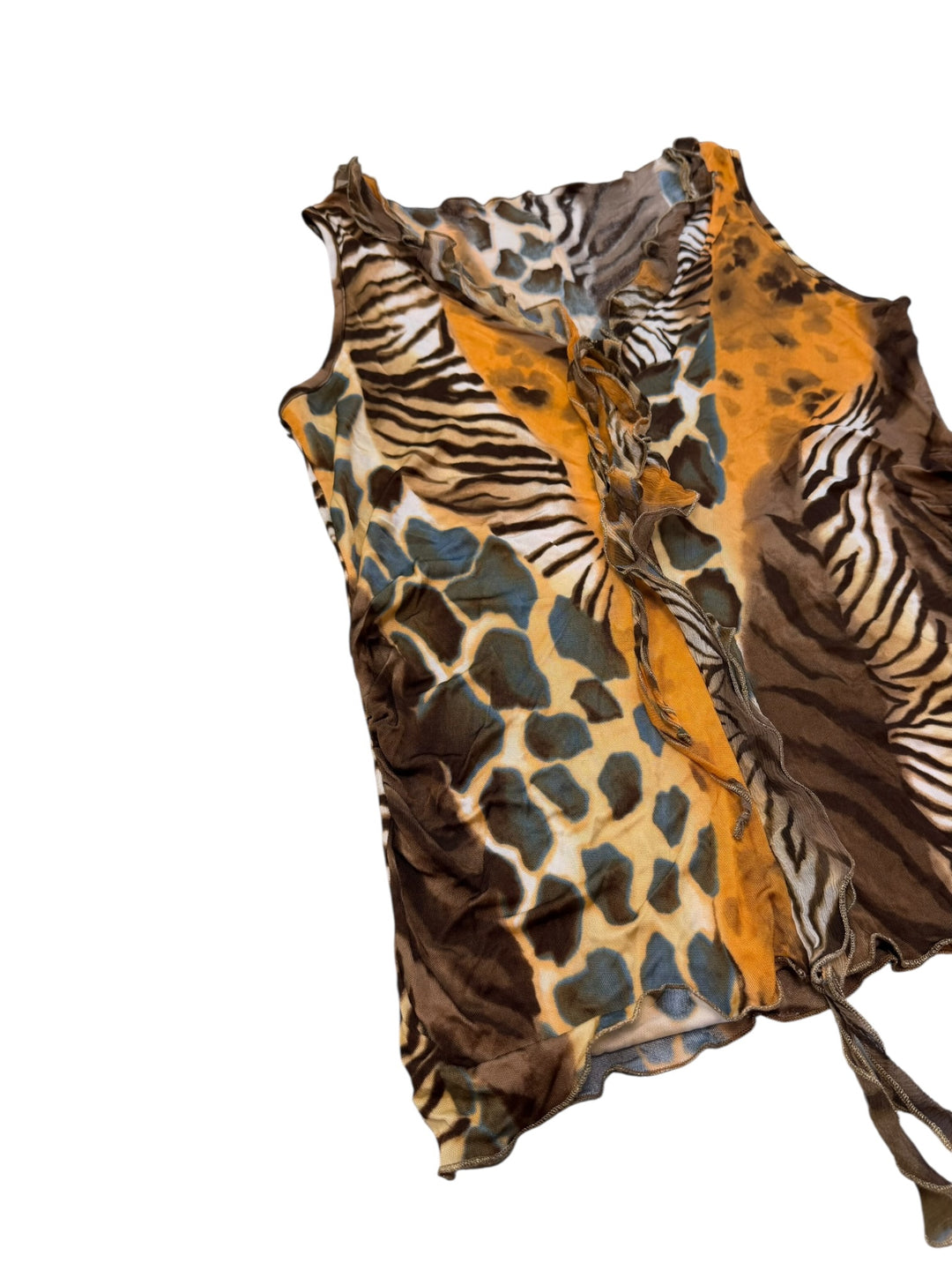 Animal print sleeveless vintage top