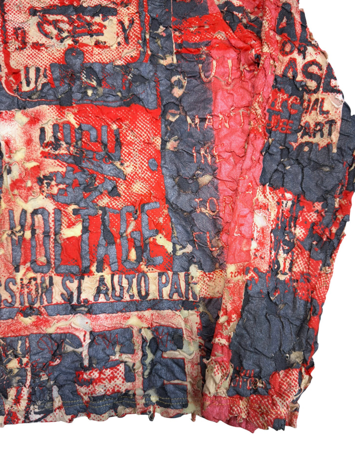 Custo barcelona distressed patchwork long sleeve top