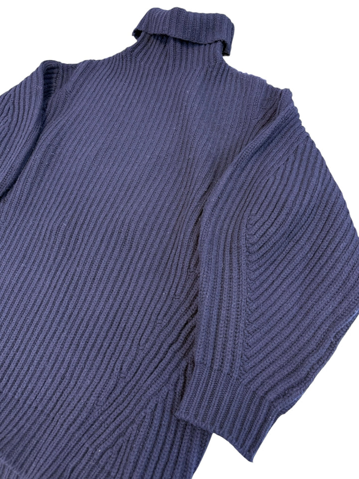 Acne Studios navy rib knit turtleneck sweater