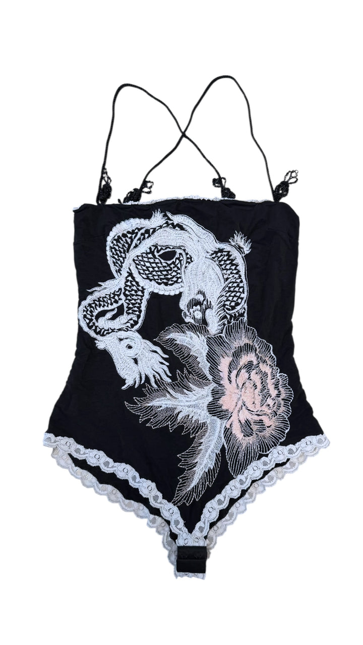 Gianfranco Ferré vintage embroidered dragon bodysuit