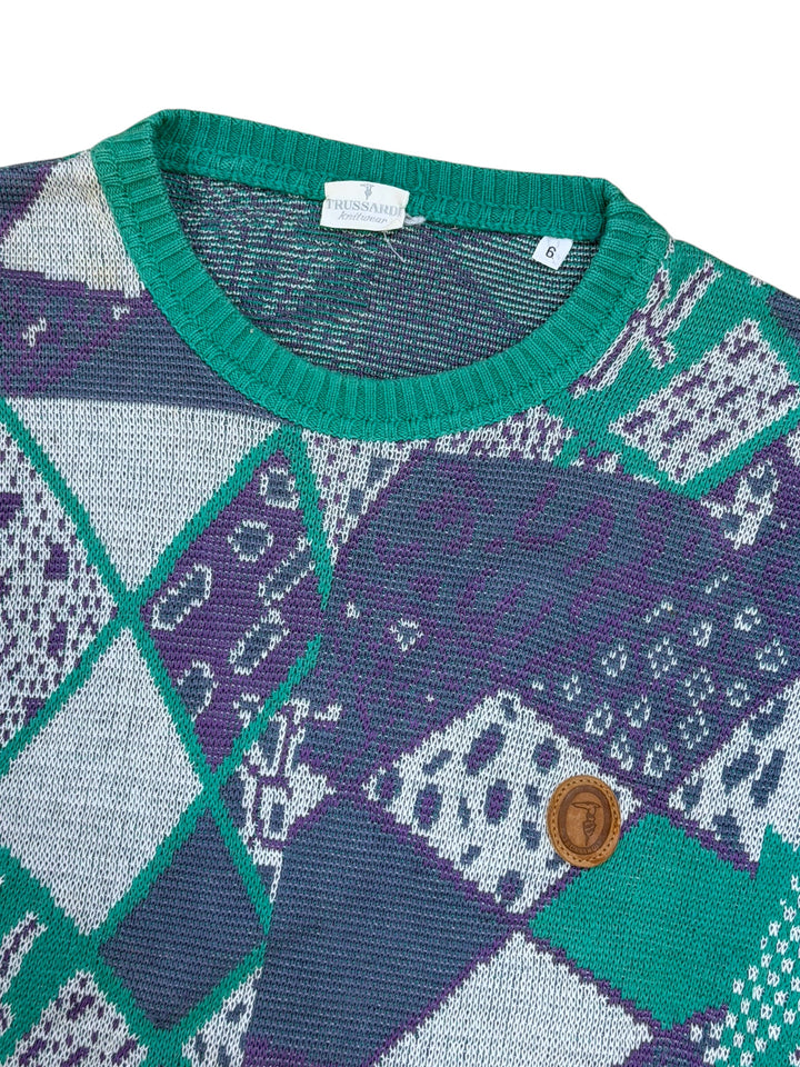 Trussardi Vintage Knitwear Cotton Sweater Large