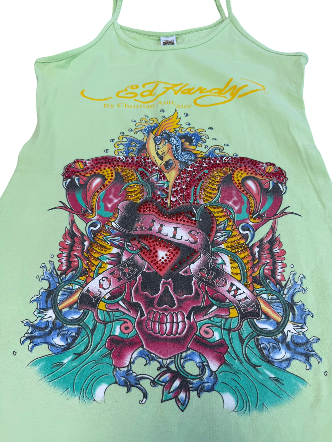 Ed Hardy by Christian Audigier graphic mini dress