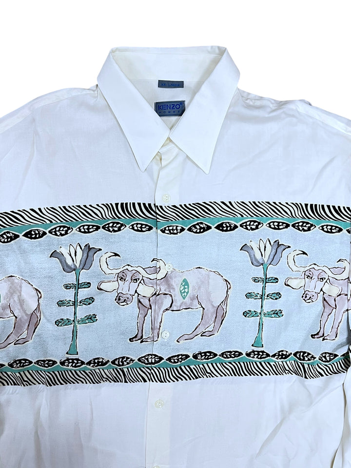 Vintage Kenzo Homme Shirt – Rare 90s Buffalo Print – Men’s XX-Large
