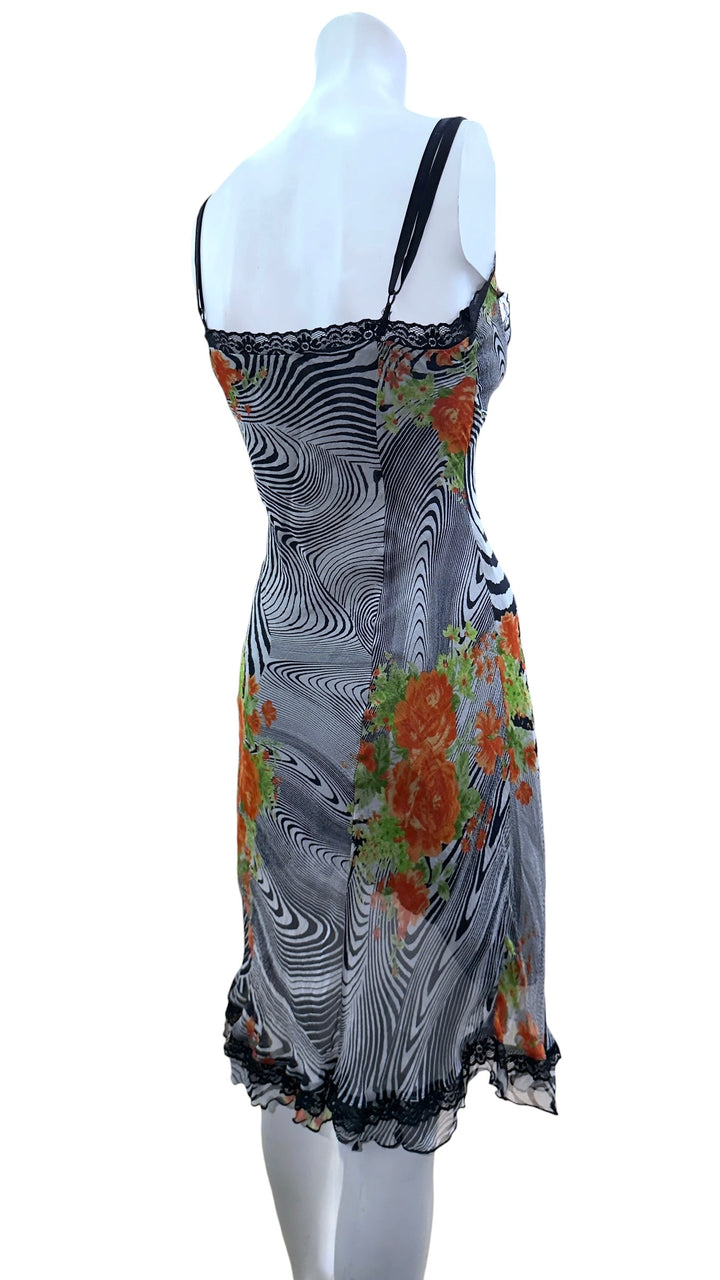 Vintage silk floral slip dress