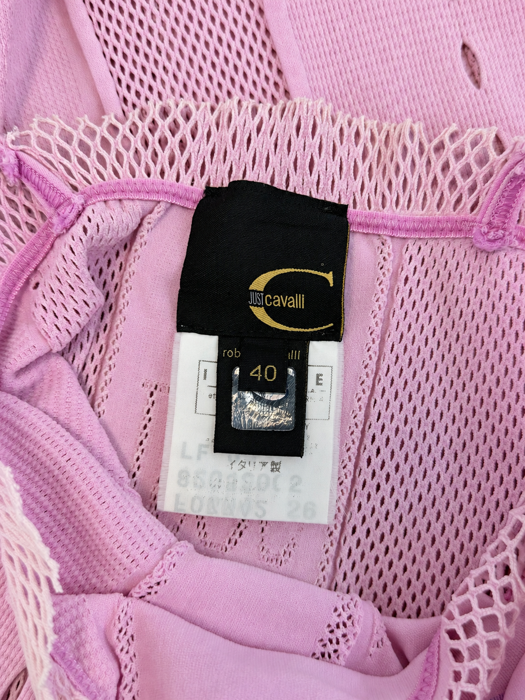 Just Cavalli pink mesh camisole top