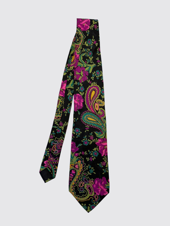 Kenzo Paris Bold Floral Paisley Silk Tie (Made in Italy, 1990s)