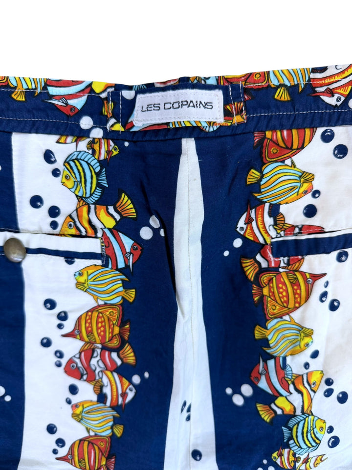 Les Copains fish print beach shorts