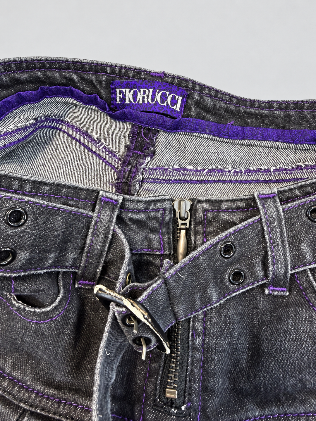 Fiorucci belted pleated denim mini skirt