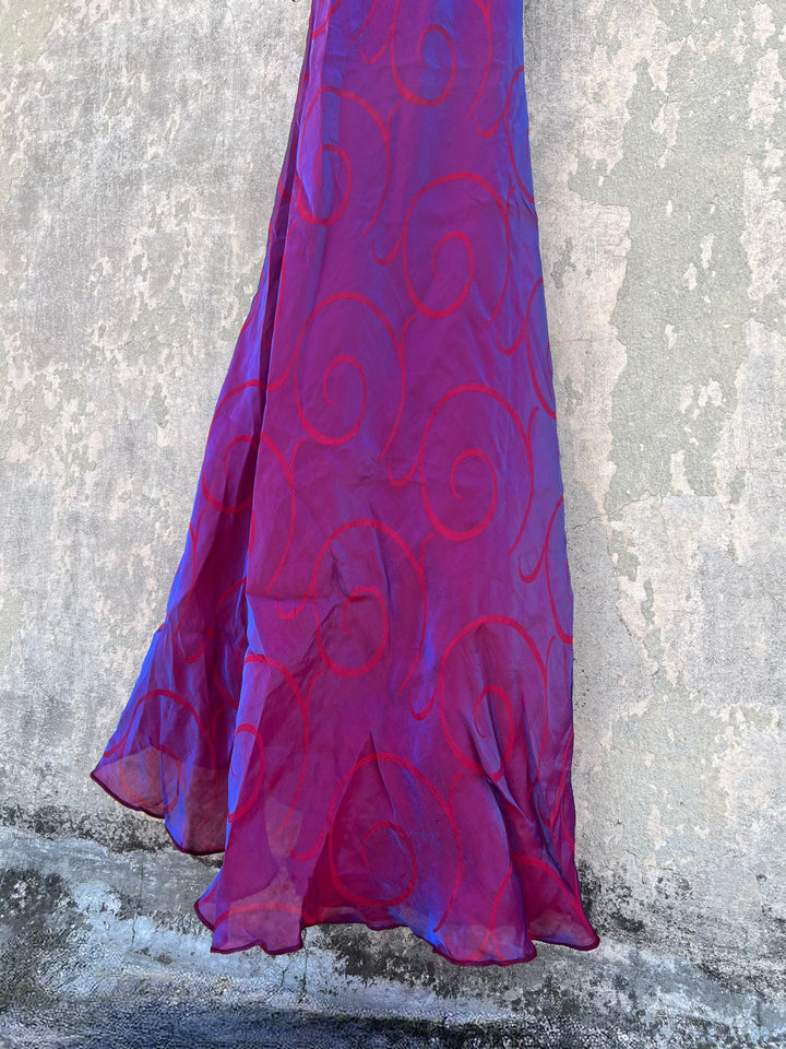 Vintage iridescent polyester purple dress Medium