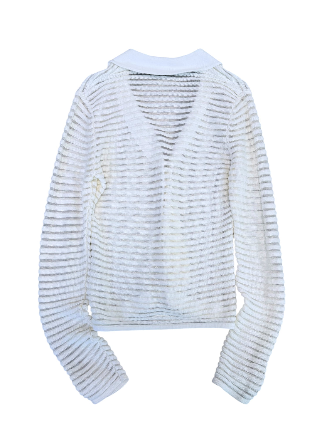 Armani jeans sheer white knit cardigan medium