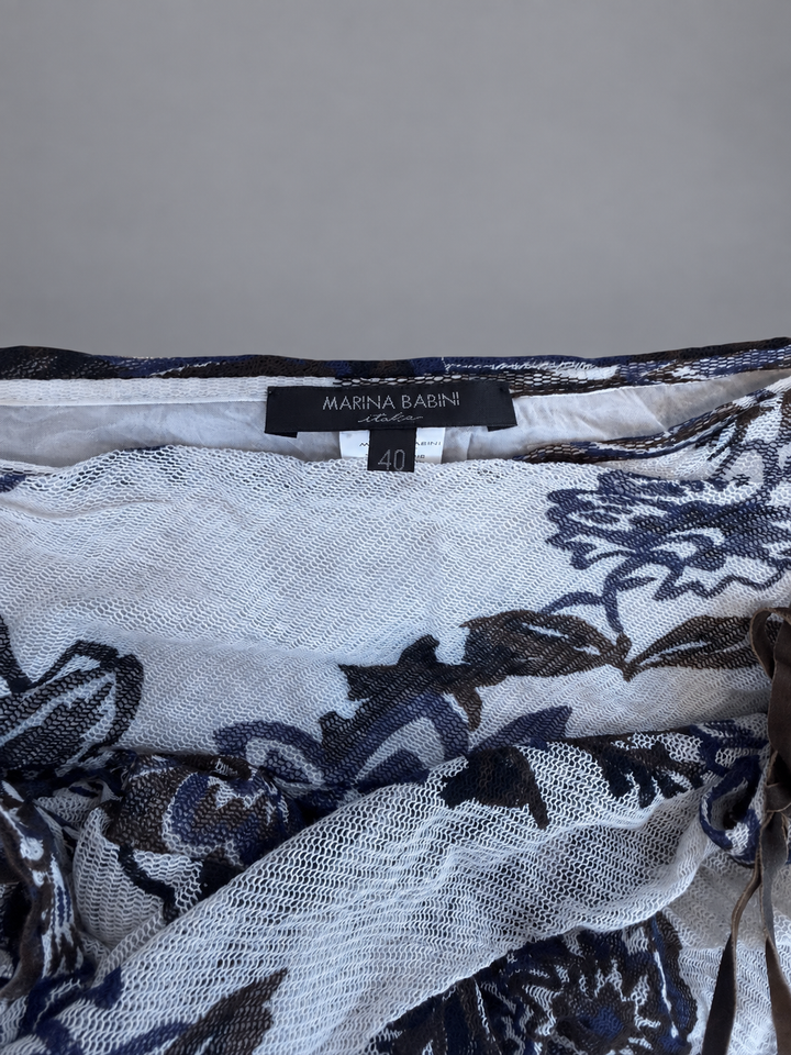Marina Babini floral halter top & ruched mini skirt set