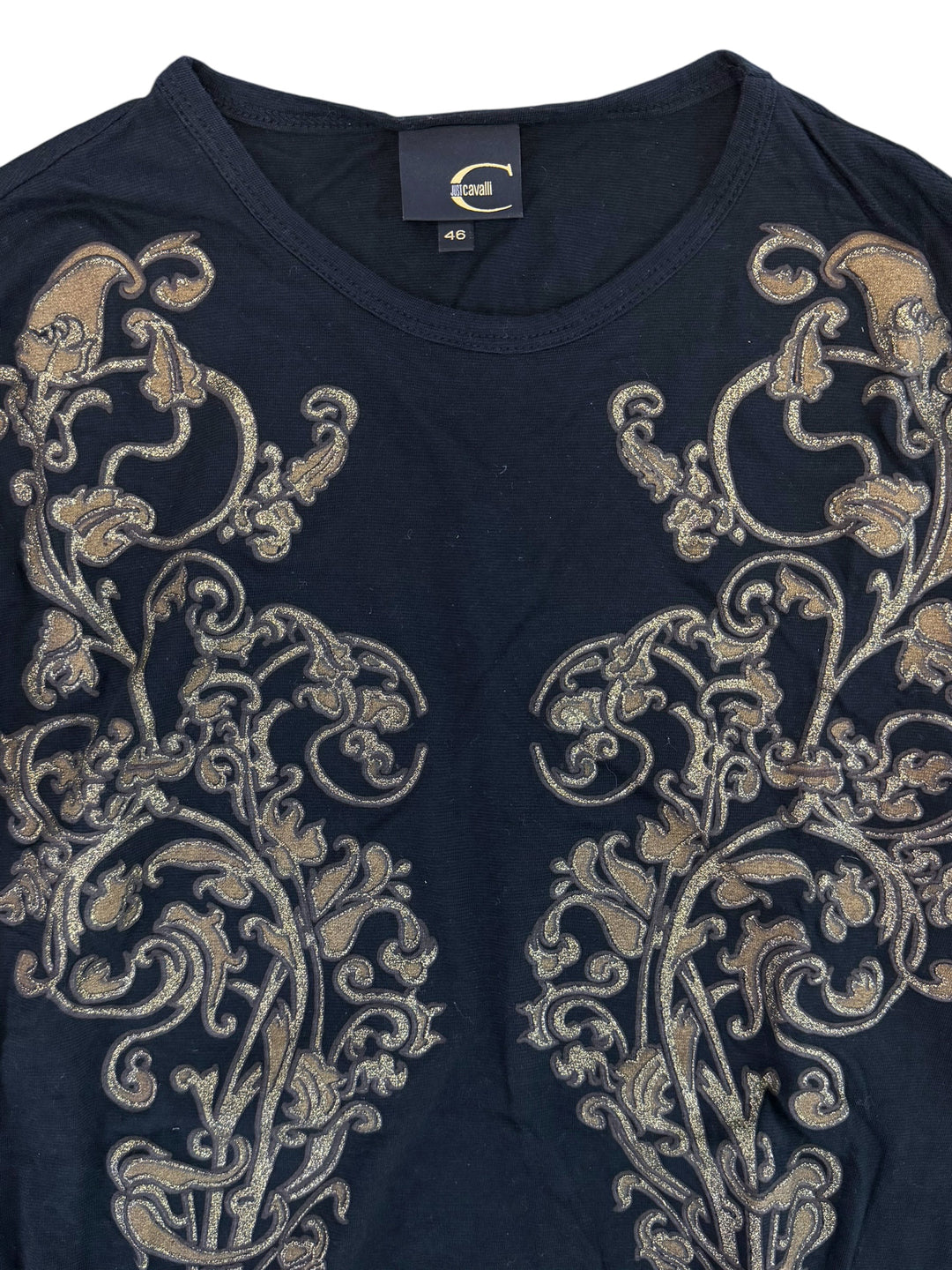 Just Cavalli gold embroidered long sleeve top