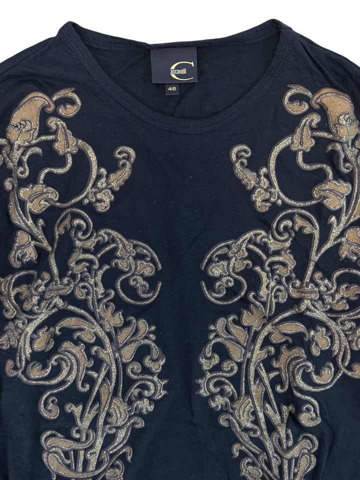 Just Cavalli gold embroidered long sleeve top
